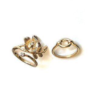 Pair of Rings, gold tone, costume